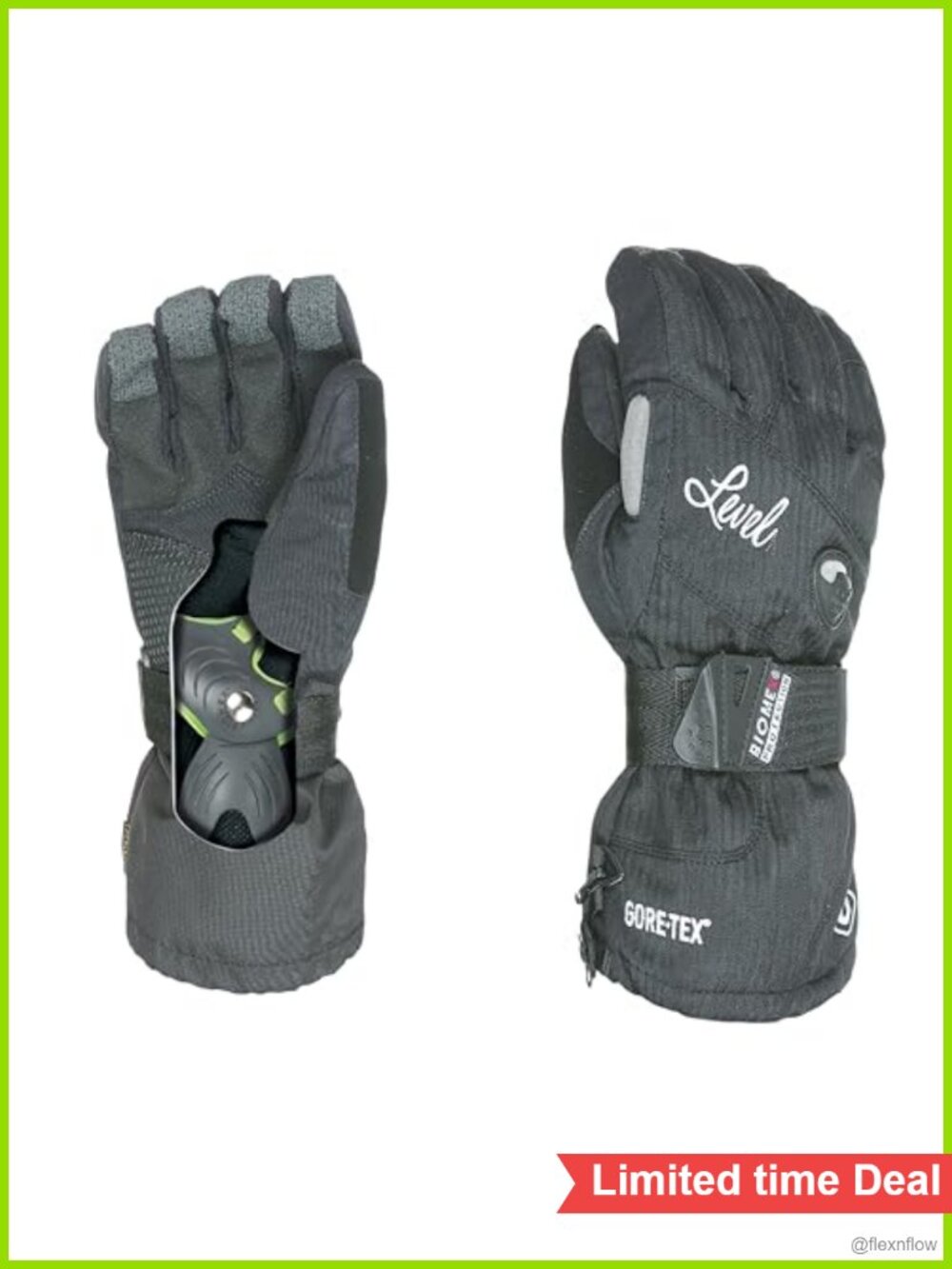 Gore-Tex Ski Snowboard Gloves Kevlar Palm Removable Fleece Lining Small